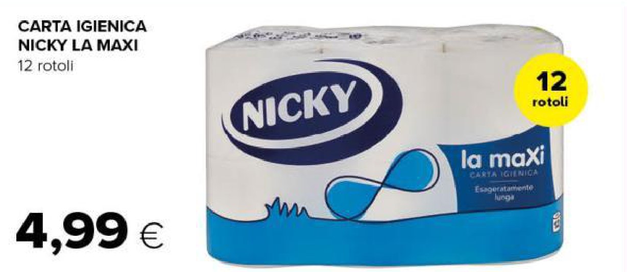 Carta igienica Nicky La Maxi 12 rotoli