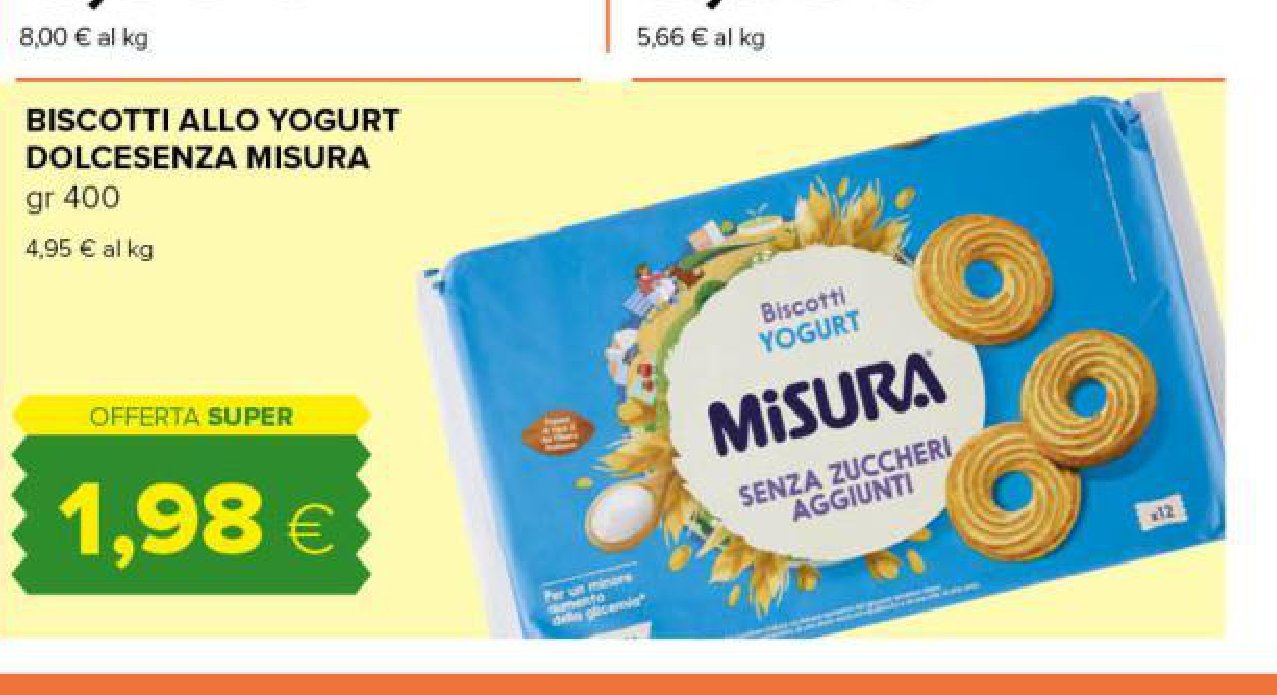 Biscotti allo Yogurt Dolcesenza Misura 400 g