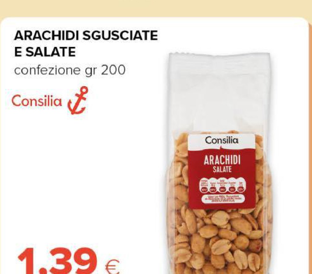 Arachidi sgusciate e salate confezione gr 200