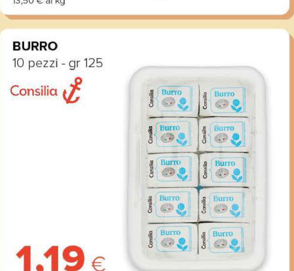 Burro 10 pezzi - gr 125