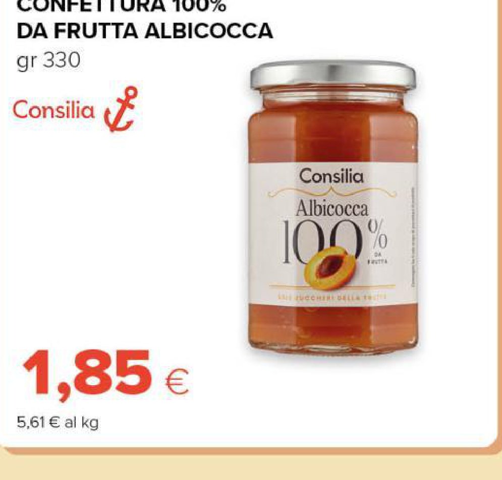 Confettura 100% da Frutta Albicocca gr 330