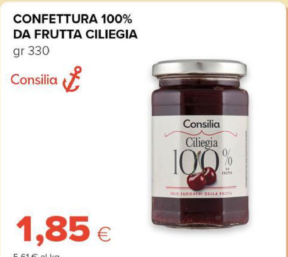 Confettura 100% da frutta Ciliegia 330 g