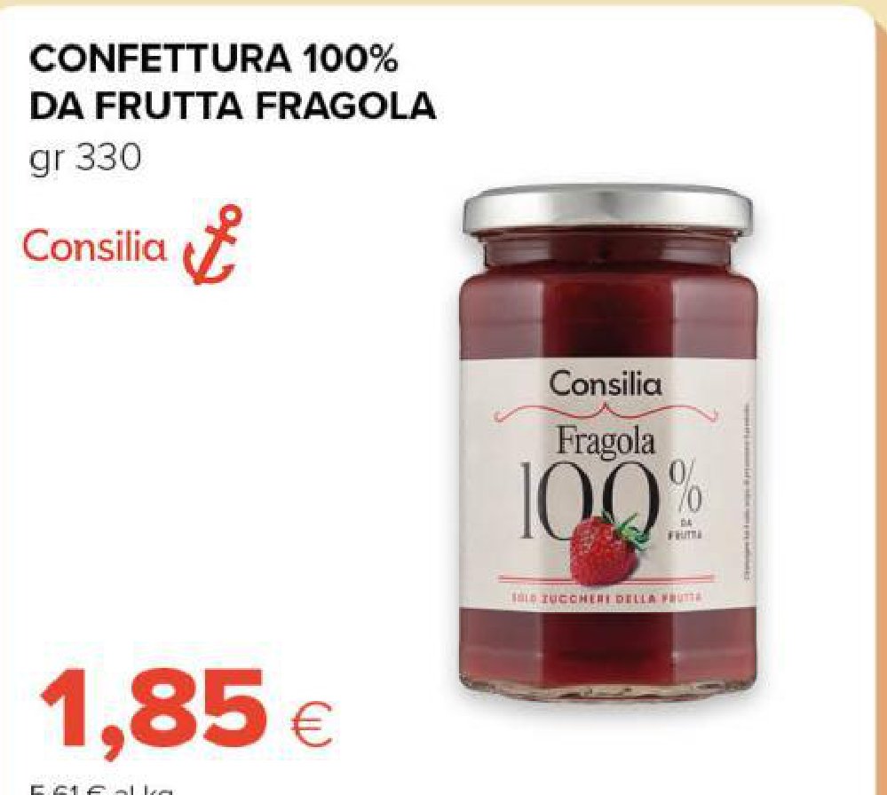 Confettura 100% da frutta Fragola 330 g