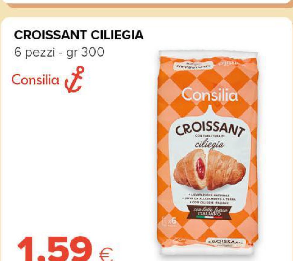 Croissant ciliegia 6 pezzi 300 g