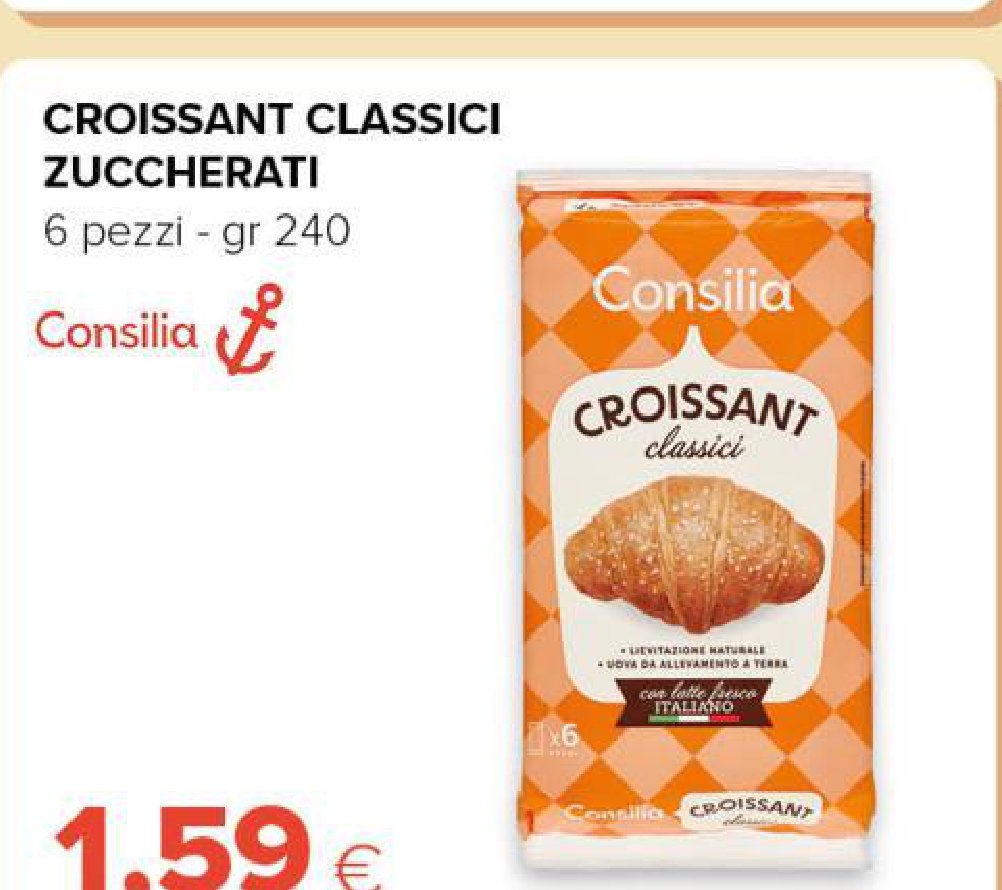 Croissant classici zuccherati 6 pezzi 240 g