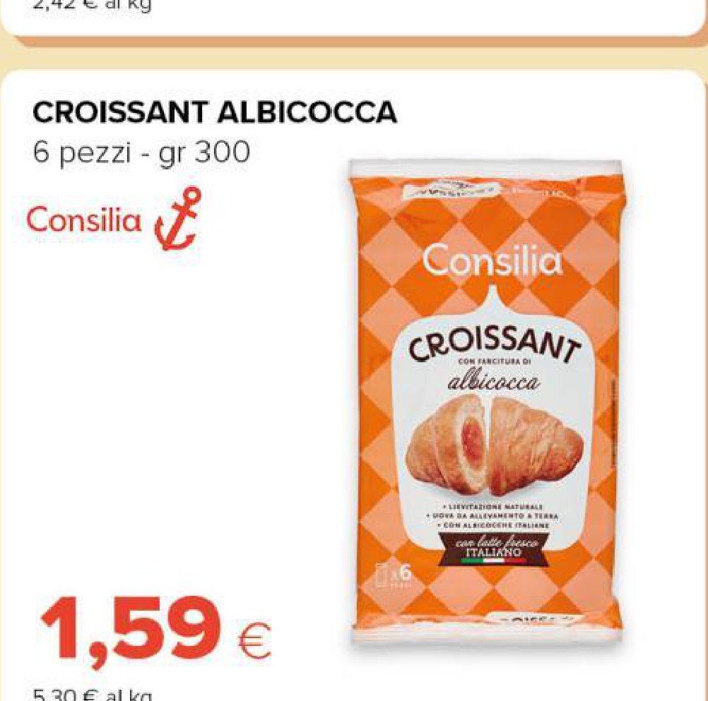 Croissant albicocca 6 pezzi 300 g