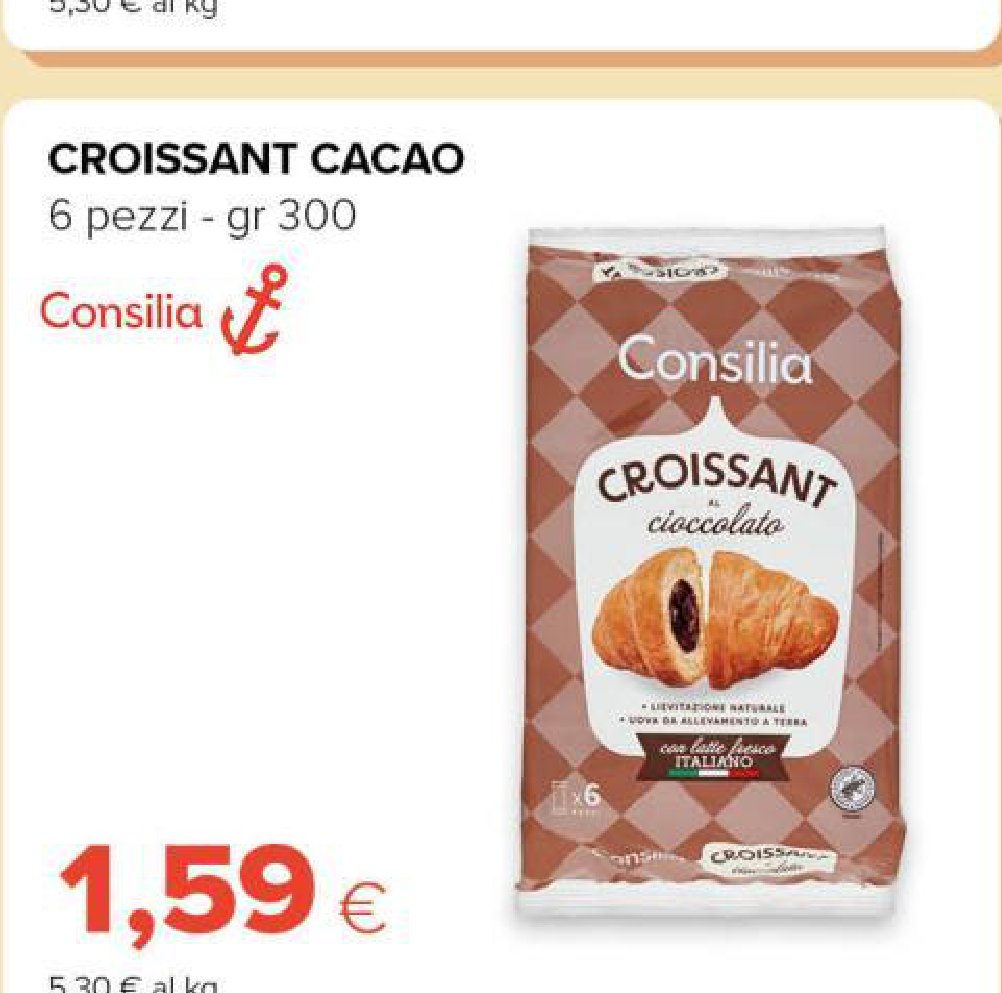 Croissant cacao 6 pezzi 300 g