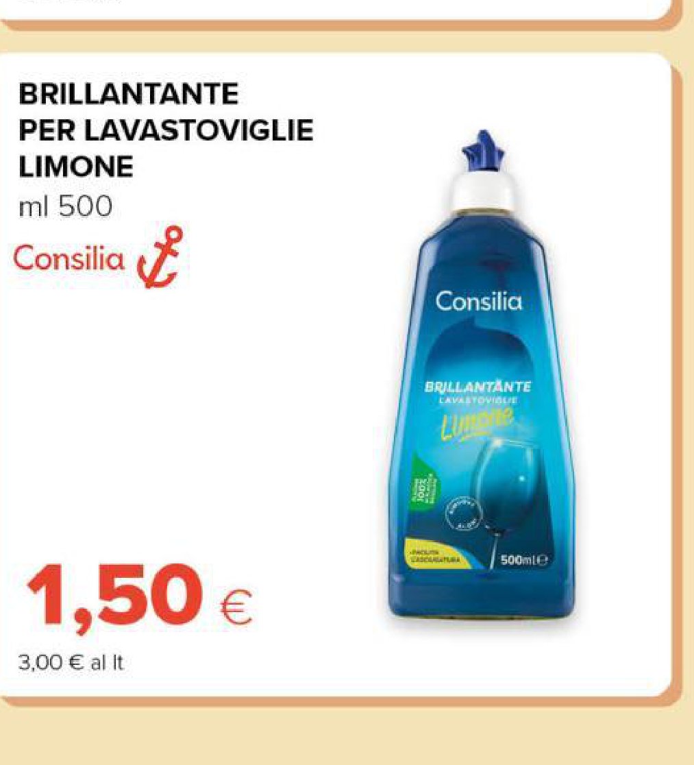 Brillantante per lavastoviglie limone 500 ml