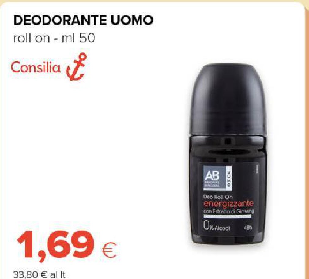 Deodorante uomo roll on Energizzante 50 ml