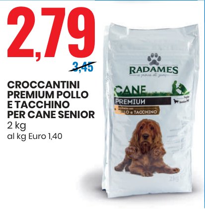 Croccantini Premium pollo e tacchino per cane senior 2 kg
