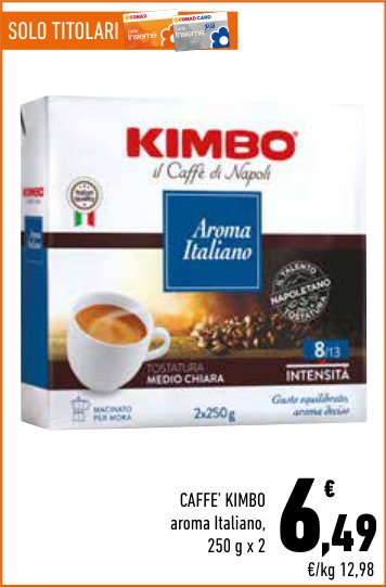 Caffè Kimbo aroma italiano, 250 g x 2