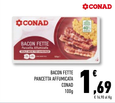 Bacon fette pancetta affumicata 100g