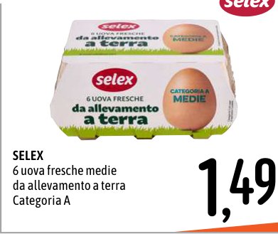 6 uova fresche medie da allevamento a terra categoria A