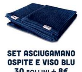 Set asciugamano ospite e viso blu