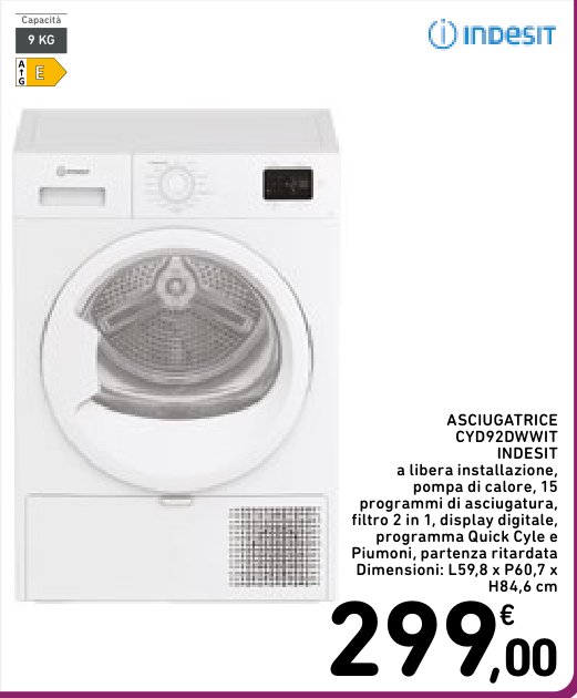 Asciugatrice CYD922D/WIT