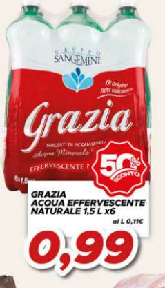 Acqua effervescente naturale 1,5 L x6