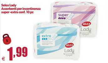 Assorbenti per incontinenza super-extra conf. 10 pz