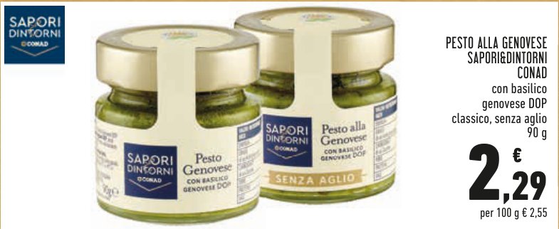 Pesto alla Genovese con basilico genovese DOP classico, senza aglio