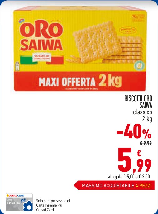 Biscotti Oro Saiwa classico 2 kg