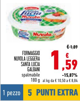 Formaggio Nuvola Leggera Santa Lucia spalmabile, 180 g