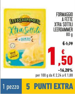 Formaggio a fette extra sottili Leerdammer, 80 g