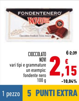 Cioccolato Novi fondente nero 100 g
