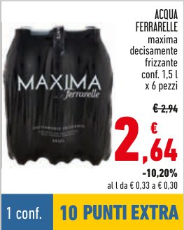 Acqua Ferrarelle Maxima decisamente frizzante 1,5 l x 6