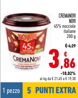 Crema Novi 45% nocciole italiane 200 g