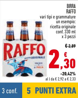 Birra Raffo Ricetta Originale, confezione 330 ml x 3
