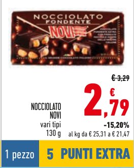 Nocciolato Novi, vari tipi, 130 g