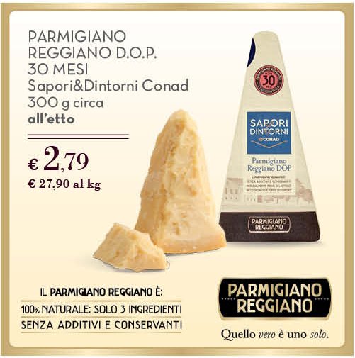 Parmigiano Reggiano D.O.P. 30 mesi 300 g circa
