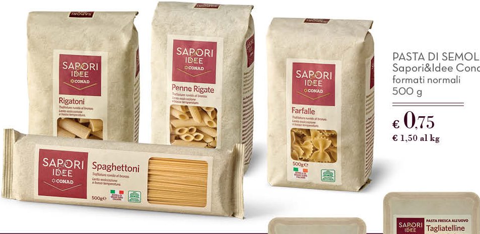 Pasta di semola Sapori&Idee Conad formati normali 500 g