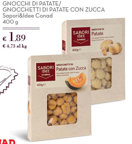 Gnocchi di patate / Gnocchetti di patate con zucca, 400 g