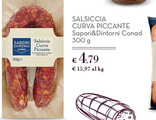 Salsiccia Curva Piccante 300 g