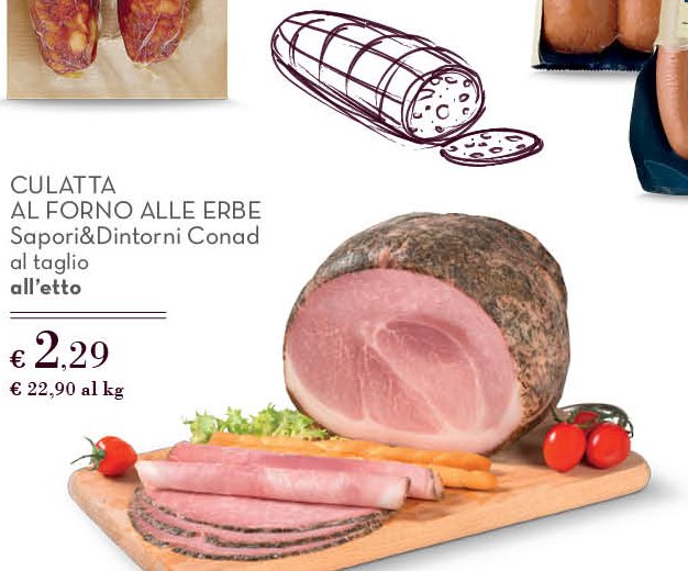Culatta al forno alle erbe, al taglio