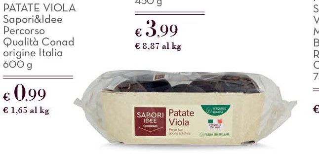Patate viola Percorso Qualità Conad origine Italia