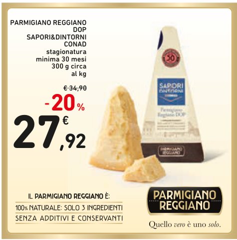 Parmigiano Reggiano DOP stagionatura minima 30 mesi
