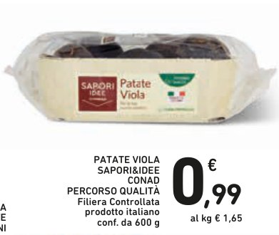 Patate viola, confezione da 600 g