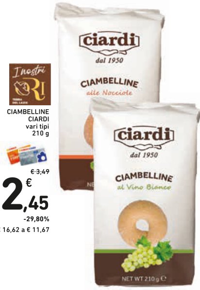 Ciambelline vari tipi 210 g