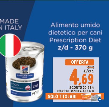 Prescription Diet z/d alimento umido dietetico per cani - 370 g