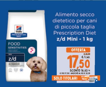 Prescription Diet z/d Mini alimento secco dietetico per cani - 1 kg