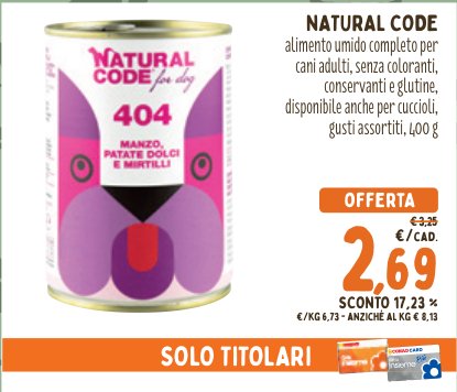 404 Manzo, patate dolci e mirtilli alimento umido per cani