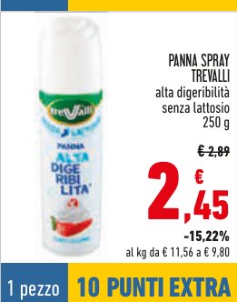 Panna spray Trevalli alta digeribilità senza lattosio 250 g