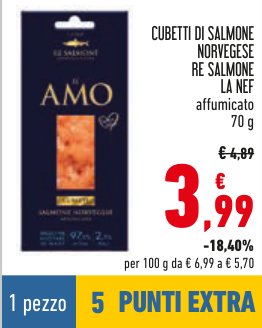 Cubetti di salmone norvegese affumicato, 70 g