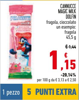Cannucce Magic Milk gusto fragola 45,5 g