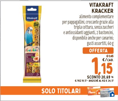 Kräcker per pappagallini 60 g