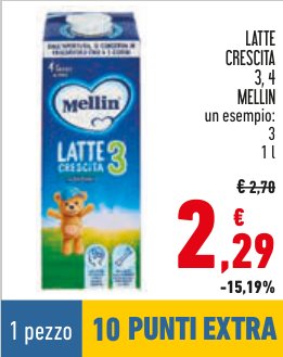Latte crescita 3 e 4 Mellin, 1 l