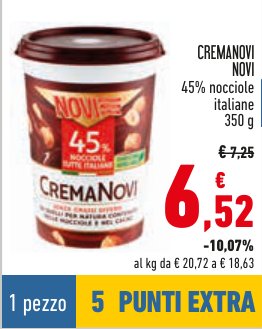 CremaNovi 45% nocciole, 350 g