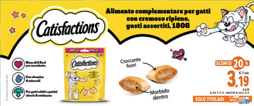 Catisfactions snack per gatti 180 g
