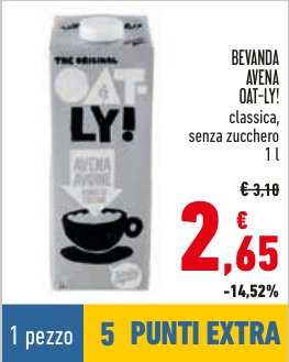 Bevanda avena OAT-LY! Classica senza zucchero 1 l